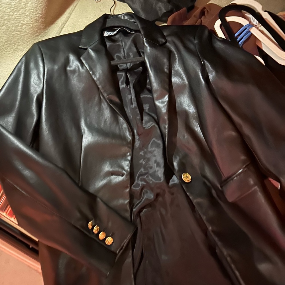 Zara pleather blazer